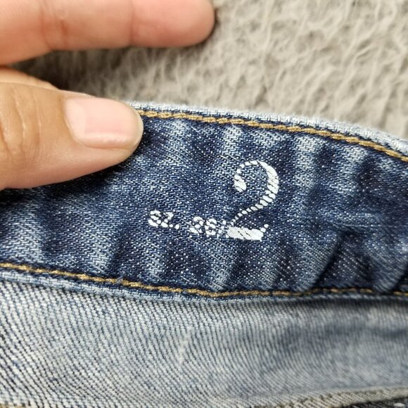 Loft Shorts Womens 2 Blue Stretch Denim Roll Cuff Jort - Picture 11 of 12